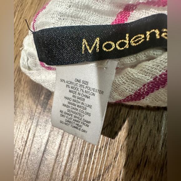 🍷Modena wool blend lightweight multicolored stripe circle infinity scarf - Picture 5 of 5